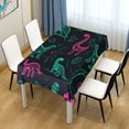 thumbnail image 1 of 54x54 Inch Tablecloth Polyester Square Tablecloth for Home Kitchen Dinner Decor Cute Green Dinosaurs, 1 of 9