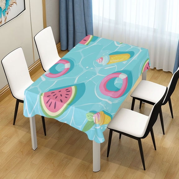 54x54 Inch Tablecloth Polyester Square Tablecloth for Home Kitchen Dinner Decor Cute Pool Background