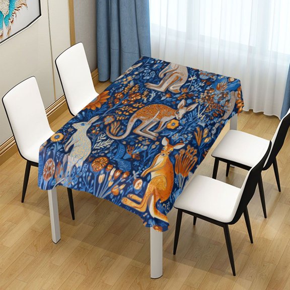 54x54 Inch Tablecloth Polyester Square Tablecloth for Home Kitchen Dinner Decor Kangaroos and Koalas Animals