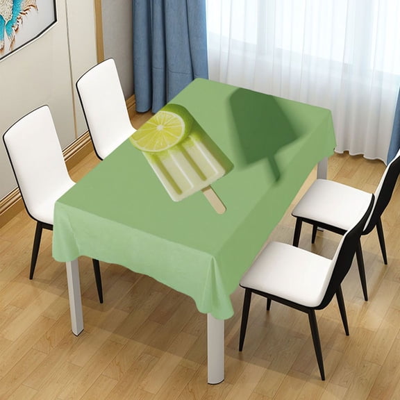54x54 Inch Tablecloth Polyester Square Tablecloth for Home Kitchen Dinner Decor Lemon and Lime Popsicle