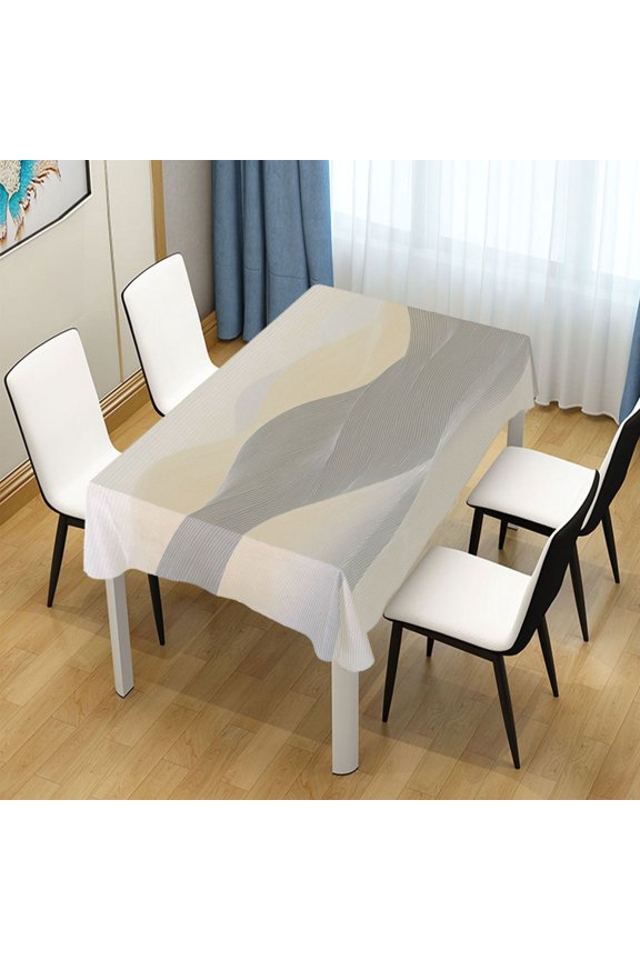 54x54 Inch Tablecloth Polyester Square Tablecloth for Home Kitchen Dinner Decor Light Gray Mountains