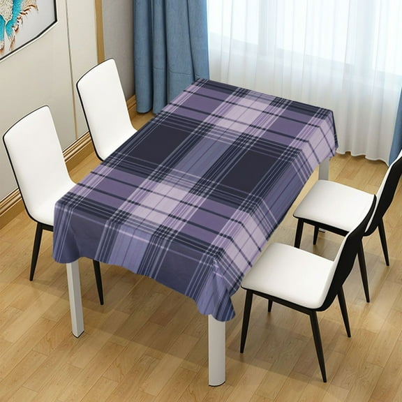54x54 Inch Tablecloth Polyester Square Tablecloth for Home Kitchen Dinner Decor Light Purple Tartan