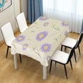 thumbnail image 1 of 54x54 Inch Tablecloth Polyester Square Tablecloth for Home Kitchen Dinner Decor Pastel Purple Chrysanthemum Pattern, 1 of 9