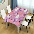 thumbnail image 1 of 54x54 Inch Tablecloth Polyester Square Tablecloth for Home Kitchen Dinner Decor Pink Pastel Cute Halloween Pattern, 1 of 9