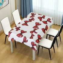54x54 Inch Tablecloth Polyester Square Tablecloth for Home Kitchen Dinner Decor Red Bow Tie