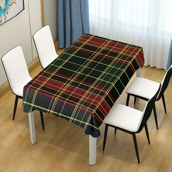54x54 Inch Tablecloth Polyester Square Tablecloth for Home Kitchen Dinner Decor Red and Green Tartan Plaid