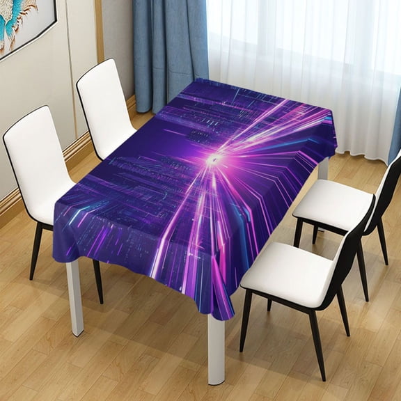 54x54 Inch Tablecloth Polyester Square Tablecloth for Home Kitchen Dinner Decor Stylized Cityscape