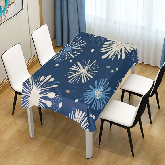 54x54 Inch Tablecloth Polyester Square Tablecloth for Home Kitchen Dinner Decor Stylized Fireworks