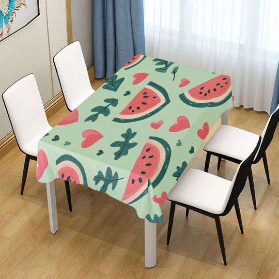 54x54 Inch Tablecloth Polyester Square Tablecloth for Home Kitchen Dinner Decor Watermelon Slices
