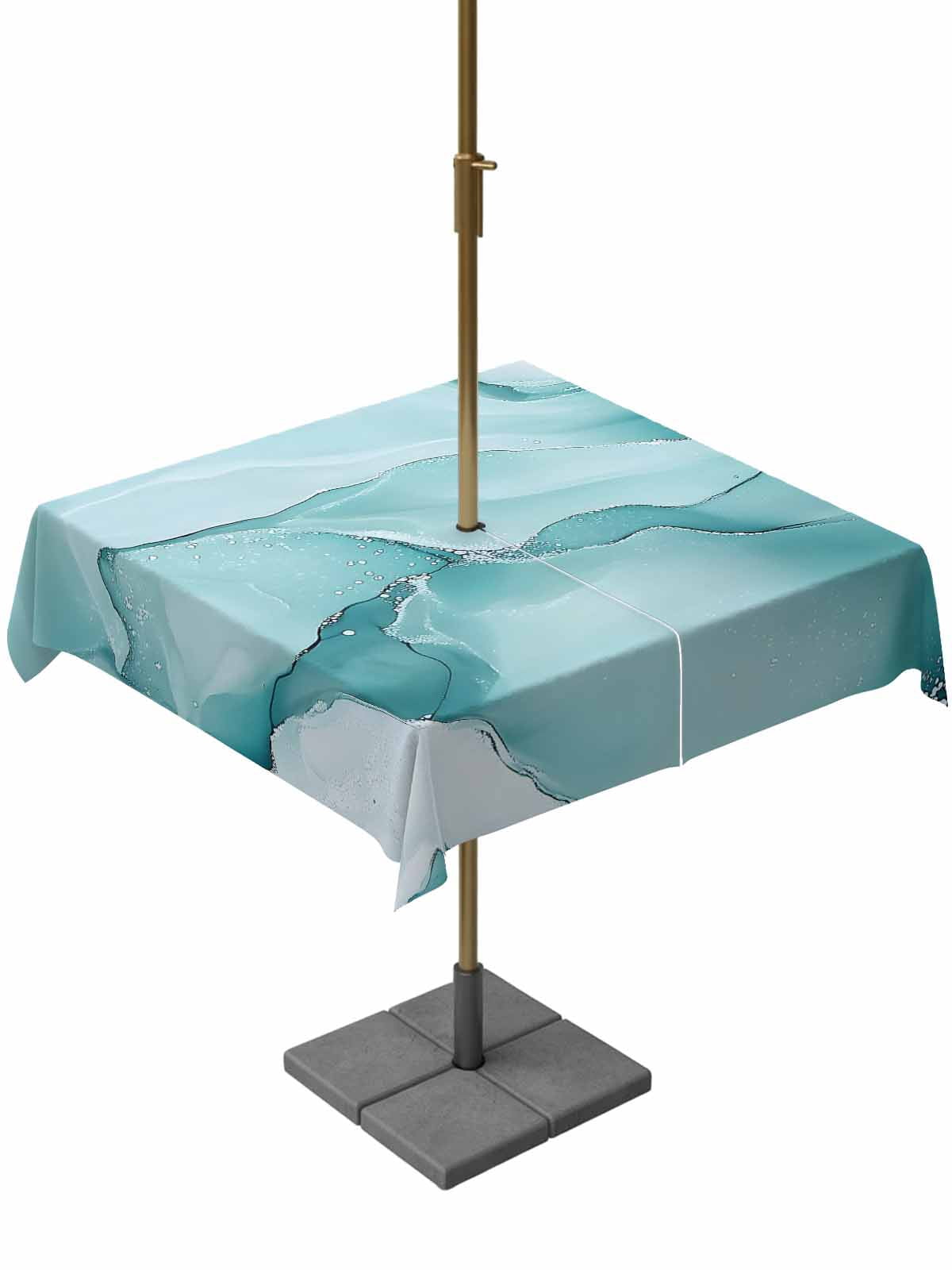 54x54 Square Tablecloth, Turquoise Marble Outdoor Tablecloth with ...