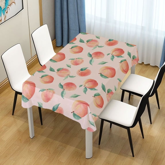 54x54in Square Printed Tablecloth Easy-Care Decorative Table Cloth for Kitchen Dining Parties Pale Pink Peach's Pattern