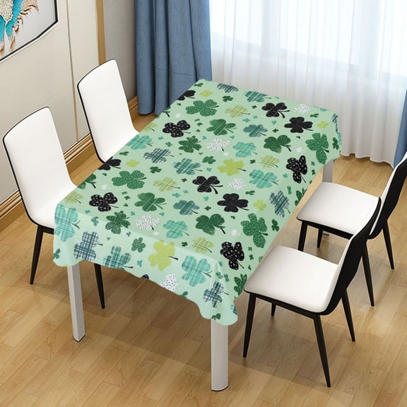 54x54in Square Printed Tablecloth Easy-Care Decorative Table Cloth for Kitchen Dining Parties Various Patterns Shamrocks