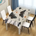 thumbnail image 1 of 54x72 Inch Tablecloth Polyester Square Tablecloth for Home Kitchen Dinner Decor Black and White Moths, 1 of 9