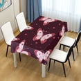 thumbnail image 1 of 54x72 Inch Tablecloth Polyester Square Tablecloth for Home Kitchen Dinner Decor Cute Pink Butterflies, 1 of 9