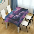 thumbnail image 1 of 54x72 Inch Tablecloth Polyester Square Tablecloth for Home Kitchen Dinner Decor White Unicorn and Castle, 1 of 9