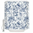 thumbnail image 1 of 54x78 Inch Shower Curtain Decorative Blue Bird Flower Bathtub Bath Curtains Fabric Waterproof Bathroom Decor Retro Tree Branch Floral Fall Winter Small Stall Shower Curtain Set with 12 Hooks, 1 of 6