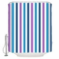 thumbnail image 1 of 54x78 Inch Shower Curtain Decorative Blue Purple Stripe Bathtub Bath Curtains Fabric Waterproof Bathroom Decor Gradient Geometric Vertical Striped Small Stall Shower Curtain Set with 12 Hooks, 1 of 6