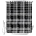 thumbnail image 1 of 54x78 Inch Shower Curtain Decorative Buffalo Plaid Bathtub Bath Curtains Fabric Waterproof Bathroom Decor, Black White Gray Farmhouse Gingham Striped Small Stall Shower Curtain Set with 12 Hooks, 1 of 7
