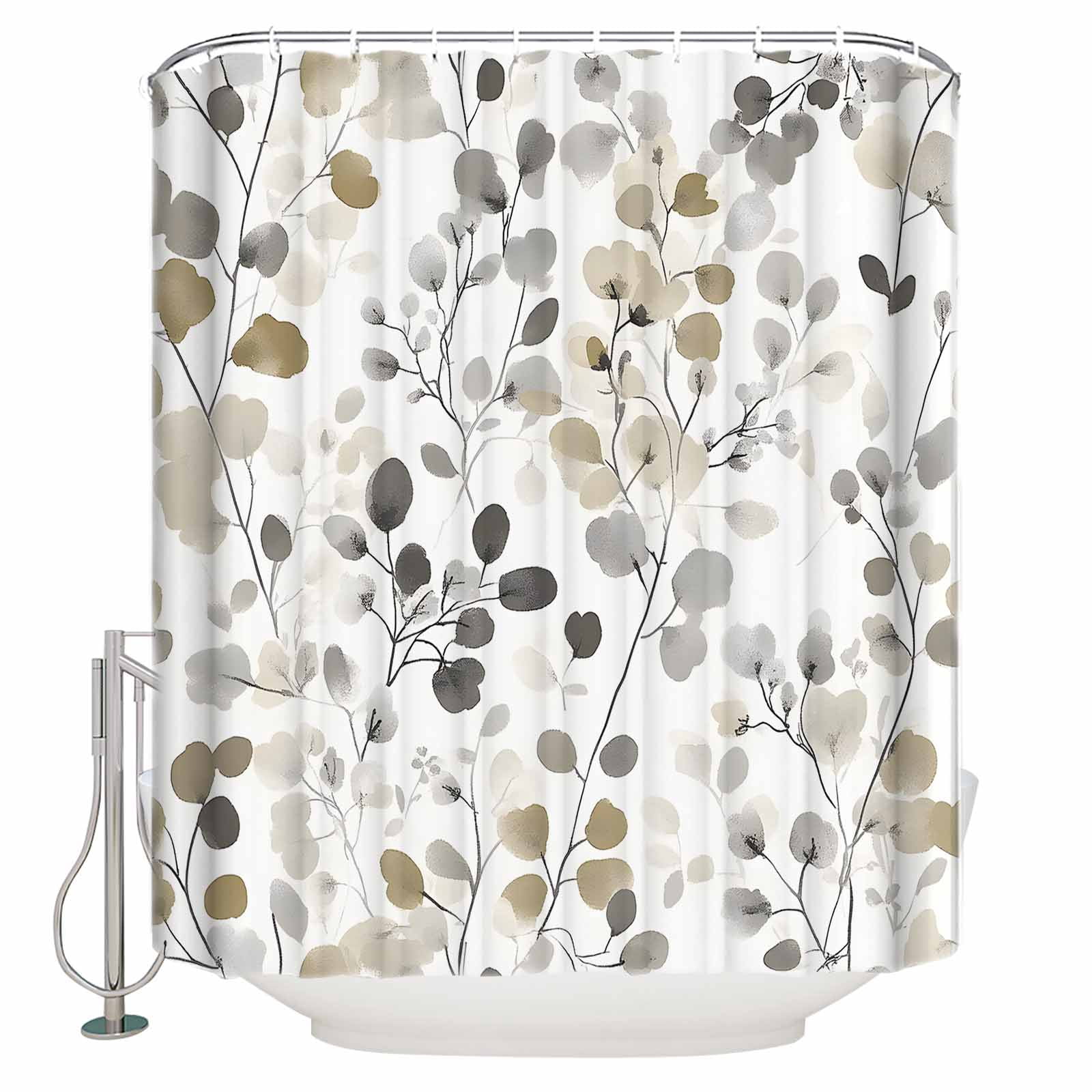 Gray And Brown Shower Curtainnull