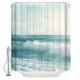 thumbnail image 1 of 54x78 Inch Shower Curtain Decorative Light Blue Coastal Bathtub Bath Curtains Fabric Waterproof Bathroom Decor Summer Beach Seaside Ocean Small Stall Shower Curtain Set with 12 Hooks, 1 of 6