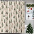 thumbnail image 1 of 54x78 Inch Shower Curtain Decorative Rustic Green Christmas Tree Bathtub Bath Curtains Fabric Waterproof Bathroom Decor, Xmas Trees Snowflake Stars Winter Small Stall Shower Curtain Set with 12 Hooks, 1 of 8