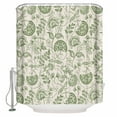 thumbnail image 1 of 54x78 Inch Shower Curtain Decorative Sage Green Spring Floral Bathtub Bath Curtains Fabric Waterproof Bathroom Decor Retro Summer Botanical Farmhouse Small Stall Shower Curtain Set with 12 Hooks, 1 of 6