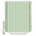 thumbnail image 1 of 54x78 Inch Shower Curtain Decorative Sage Green Striped Bathtub Bath Curtains Fabric Waterproof Bathroom Decor Modern Simple Farmhouse Beige Small Stall Shower Curtain Set with 12 Hooks, 1 of 6