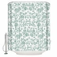 thumbnail image 1 of 54x78 Inch Shower Curtain Decorative Spring Flower Bathtub Bath Curtains Fabric Waterproof Bathroom Decor Vintage Farmhouse Turquoise Boho Leaf Small Stall Shower Curtain Set with 12 Hooks, 1 of 6