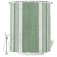 thumbnail image 1 of 54x78 Inch Shower Curtain Decorative Vintage Green Striped Bathtub Bath Curtains Fabric Waterproof Bathroom Decor, Farmhouse Modern Stripes Boho Texture Small Stall Shower Curtain Set with 12 Hooks, 1 of 7
