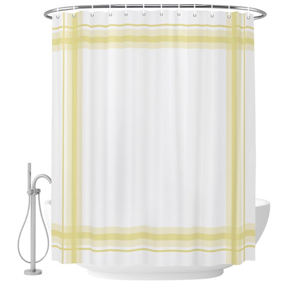 54x78 Inch Shower Curtain Decorative Yellow Grid Bathtub Bath Curtains Fabric Waterproof Bathroom Decor, Modern Simple Stripes Lines Pattern Small Stall Shower Curtain Set with 12 Hooks