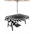 thumbnail image 1 of 54x80 Inch Outdoor Tablecloth with Umbrella Hole Zipper Rectangle 3D Optical Illusion Rectangular Tablecloths Outside Waterproof Black White Checkered Plaid Visual Trap Patio Table Cover for Picnic, 1 of 8