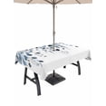 thumbnail image 1 of 54x80 Inch Outdoor Tablecloth with Umbrella Hole Zipper Rectangle Blue Eucalyptus Leaves Rectangular Tablecloths Outside Waterproof Watercolor Summer Leaf Patio Table Cloth Cover for Picnic Party, 1 of 8