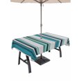 thumbnail image 1 of 54x80 Inch Outdoor Tablecloth with Umbrella Hole Zipper Rectangle Blue Green Striped Rectangular Tablecloths Outside Waterproof Modern Stripes Art Watercolor Patio Table Cloth Cover for Picnic Party, 1 of 8