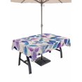 thumbnail image 1 of 54x80 Inch Outdoor Tablecloth with Umbrella Hole Zipper Rectangle Blue Purple Leaves Rectangular Tablecloths Outside Waterproof Botanical Abstract Color Retro Plants Patio Table Cover for Picnic, 1 of 8