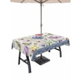 thumbnail image 1 of 54x80 Inch Outdoor Tablecloth with Umbrella Hole Zipper Rectangle Blue Wildflowers Rectangular Tablecloths Outside Waterproof Farmhouse Country Spring Butterfly Floral Patio Table Cover for Picnic, 1 of 8