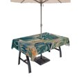 thumbnail image 1 of 54x80 Inch Outdoor Tablecloth with Umbrella Hole Zipper Rectangle Brown Green Palm Leaf Rectangular Tablecloths Outside Waterproof Summer Tropical Botanical Vintage Patio Table Cloth Cover for Picnic, 1 of 8
