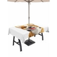 thumbnail image 1 of 54x80 Inch Outdoor Tablecloth with Umbrella Hole Zipper Rectangle Cute Pet Puppy Rectangular Tablecloths Outside Waterproof Modern Cartoon Sitting Dog Animal Patio Table Cloth Cover for Picnic Party, 1 of 8