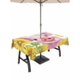 thumbnail image 1 of 54x80 Inch Outdoor Tablecloth with Umbrella Hole Zipper Rectangle Farmhouse Sunflowers Rectangular Tablecloths Outside Waterproof Spring Country Watercolor Pig Floral Patio Table Cover for Picnic, 1 of 8