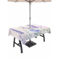 thumbnail image 1 of 54x80 Inch Outdoor Tablecloth with Umbrella Hole Zipper Rectangle Lavender Spring Rectangular Tablecloths Outside Waterproof Farmhouse Pastoral Pastel Flowers Patio Table Cloth Cover for Picnic Party, 1 of 8