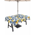thumbnail image 1 of 54x80 Inch Outdoor Tablecloth with Umbrella Hole Zipper Rectangle Lemon Rectangular Tablecloths Outside Waterproof Fruit Leaf Branch Summer Spring Pastoral Patio Table Cloth Cover for Picnic Party, 1 of 8