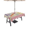 thumbnail image 1 of 54x80 Inch Outdoor Tablecloth with Umbrella Hole Zipper Rectangle Meadow Wildflowers Rectangular Tablecloths Outside Waterproof Rustic Floral Botanical Blossom Patio Table Cloth Cover for Picnic, 1 of 8