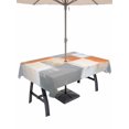 thumbnail image 1 of 54x80 Inch Outdoor Tablecloth with Umbrella Hole Zipper Rectangle Modern Orange Grey Rectangular Tablecloths Outside Waterproof Abstract Oil Painting Art Patio Table Cloth Cover for Picnic Party, 1 of 8