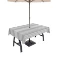 thumbnail image 1 of 54x80 Inch Outdoor Tablecloth with Umbrella Hole Zipper Rectangle Modern Striped Rectangular Tablecloths Outside Waterproof Gray Horizontal Stripes Geometric Art Patio Table Cloth Cover for Picnic, 1 of 8