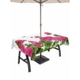 thumbnail image 1 of 54x80 Inch Outdoor Tablecloth with Umbrella Hole Zipper Rectangle Pink Spring Floral Rectangular Tablecloths Outside Waterproof Butterfly Farmhouse Patio Table Cloth Cover for Picnic Party, 1 of 8