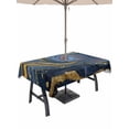 thumbnail image 1 of 54x80 Inch Outdoor Tablecloth with Umbrella Hole Zipper Rectangle Purple Blue Golden Marble Rectangular Tablecloths Outside Waterproof Modern Abstract Art Fluid Patio Table Cover for Picnic Party, 1 of 8