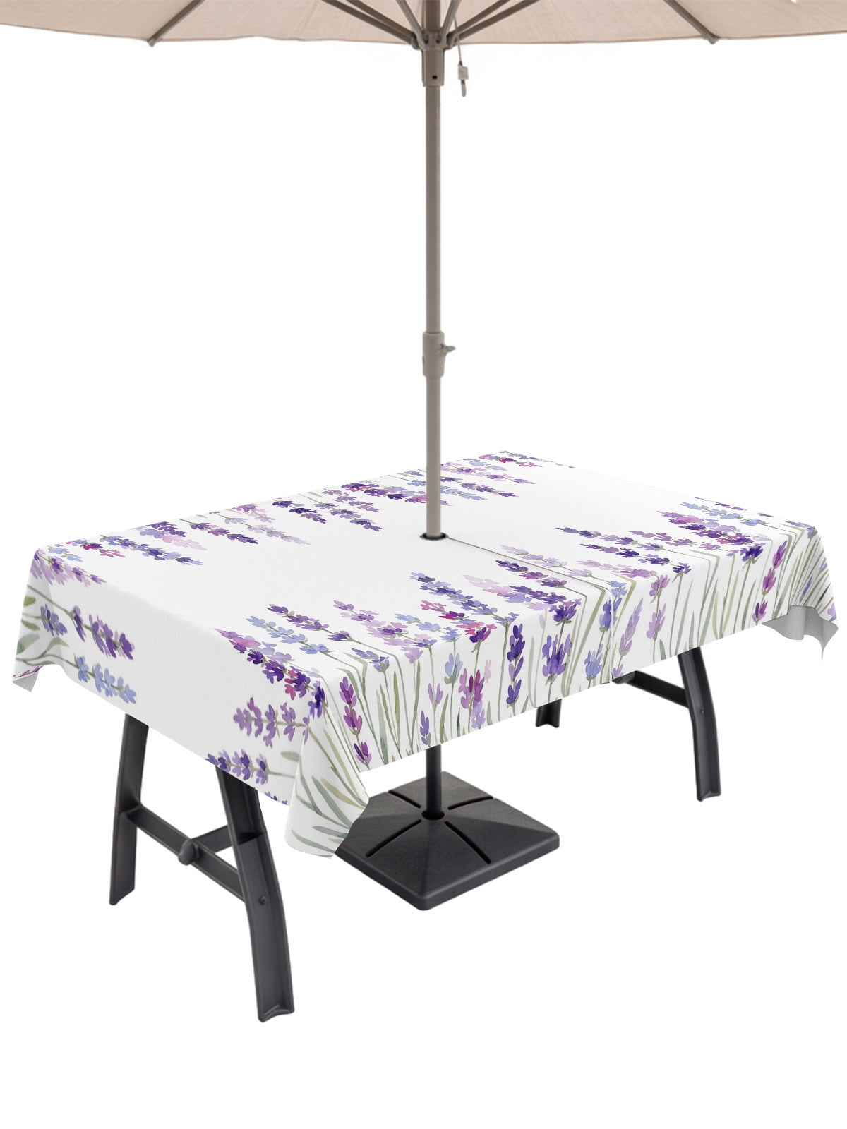 54x80 Inch Outdoor Tablecloth with Umbrella Hole Zipper Rectangle ...