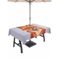 thumbnail image 1 of 54x80 Inch Outdoor Tablecloth with Umbrella Hole Zipper Rectangle Purple Fox Rectangular Tablecloths Outside Waterproof Funny Animals Modern Art Patio Table Cloth Cover for Picnic Party, 1 of 8
