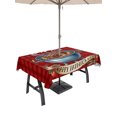 thumbnail image 1 of 54x80 Inch Outdoor Tablecloth with Umbrella Hole Zipper Rectangle Red Father's Day Rectangular Tablecloths Outside Waterproof Checkered Farmhouse Art Plaid Patio Table Cloth Cover for Picnic Party, 1 of 8