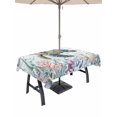 thumbnail image 1 of 54x80 Inch Outdoor Tablecloth with Umbrella Hole Zipper Rectangle Sea Turtle Coastal Rectangular Tablecloths Outside Waterproof Summer Beach Coral Ocean Seaweed Patio Table Cover for Picnic Party, 1 of 8
