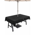 thumbnail image 1 of 54x80 Inch Outdoor Tablecloth with Umbrella Hole Zipper Rectangle Solid Black Rectangular Tablecloths Outside Waterproof Retro Minimalism Abstract Denim Texture Patio Table Cover for Picnic Party, 1 of 8
